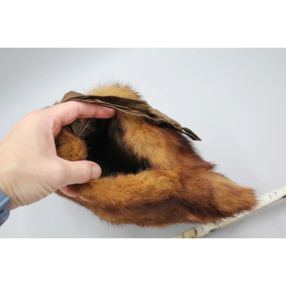 Vintage/Antique Fox Fur Hand Warmer w/Zip Coin Change Pocket & sm Leather Pouch